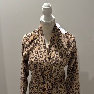 UGG Marlow Double Face Fleece Robe Womens Small  Leopard print